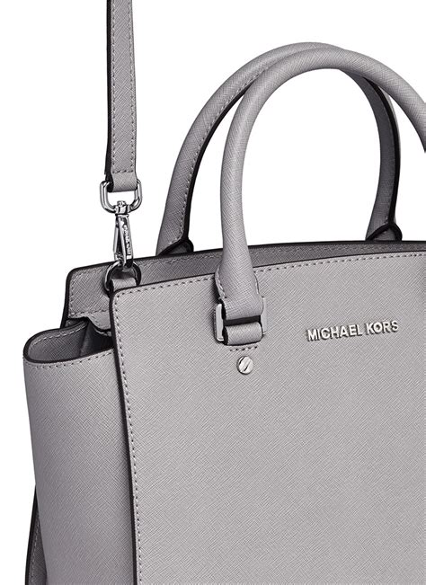 michael kors selma medium steel grey|Michael Kors selma medium messenger.